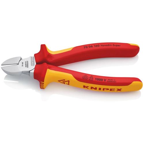 Knipex Diagonal Cutter Insulated Multi-component Grips VDE Chrome-plated 160mm 70 06 160
